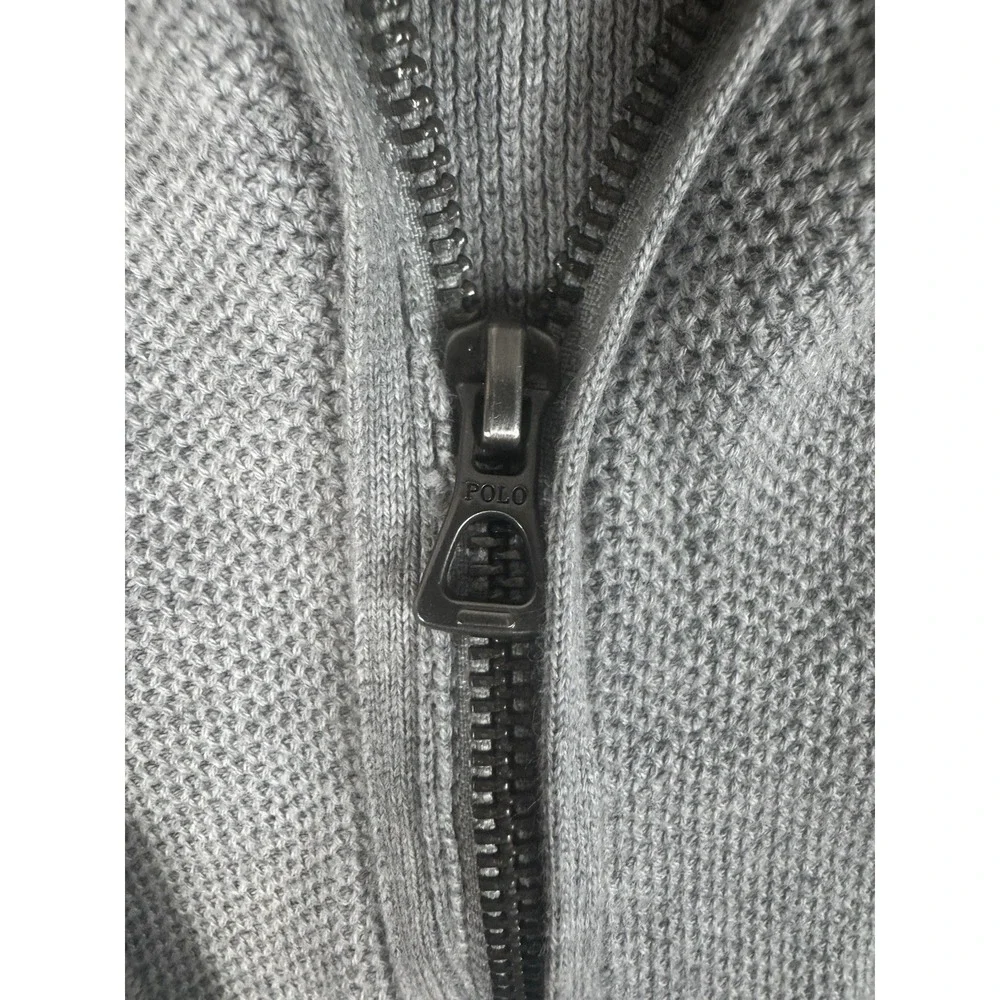 Ralph Lauren Polo Men's Pima Cotton Full Zip Jacket | Gray | XL Preppy Pony